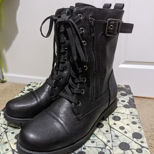 Black combat boots